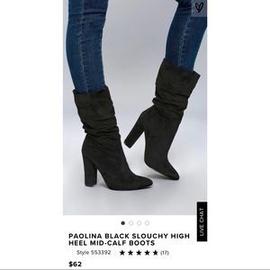 Lulu’s Suede (vegan) Slouchy Mid-Calf Booties NWOT